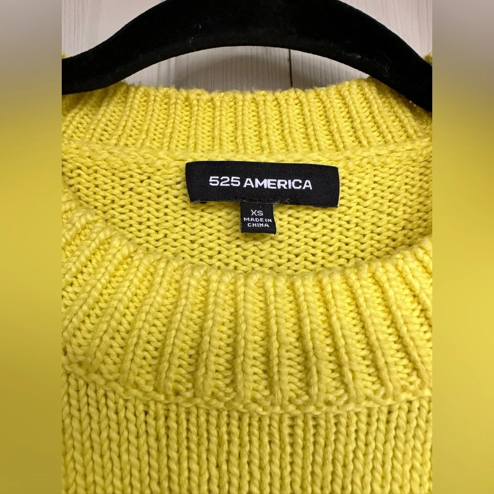 525 America yellow crewneck cotton sweater size XS - Picture 6 of 9